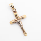 10k Yellow Gold Jesus Christ Cross Medium Pendant
