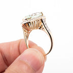 14k Yellow Gold Pear Shape Lime Gemstone Ladies Ring