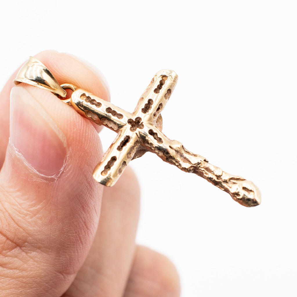 10k Yellow Gold Jesus Christ Cross Medium Pendant