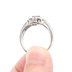 18k White Gold Ruby & Diamond Pave Clover Ring