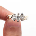 14k White Gold 1.05ctw Marquise Cut Triple Diamond Ring