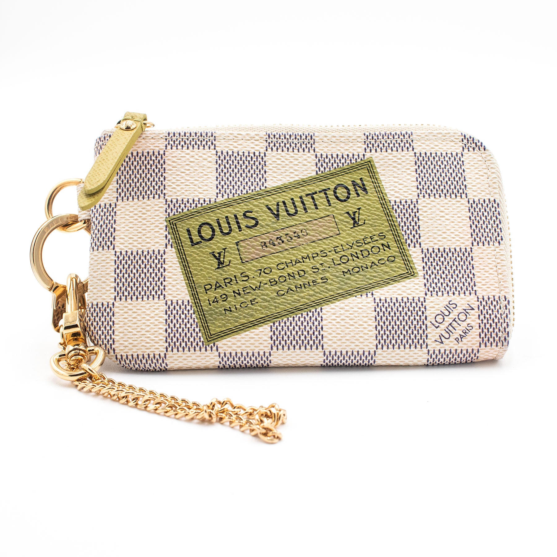 Louis Vuitton Damier Azur Coin Wallet with Keychain & Dustbag