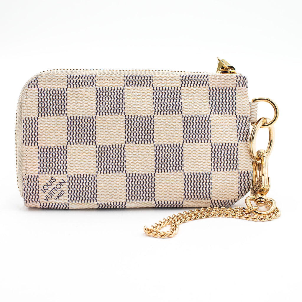 Louis Vuitton Damier Azur Coin Wallet with Keychain & Dustbag