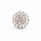 14k White Gold 0.30ctw Diamond Antique Flower Dome Ring
