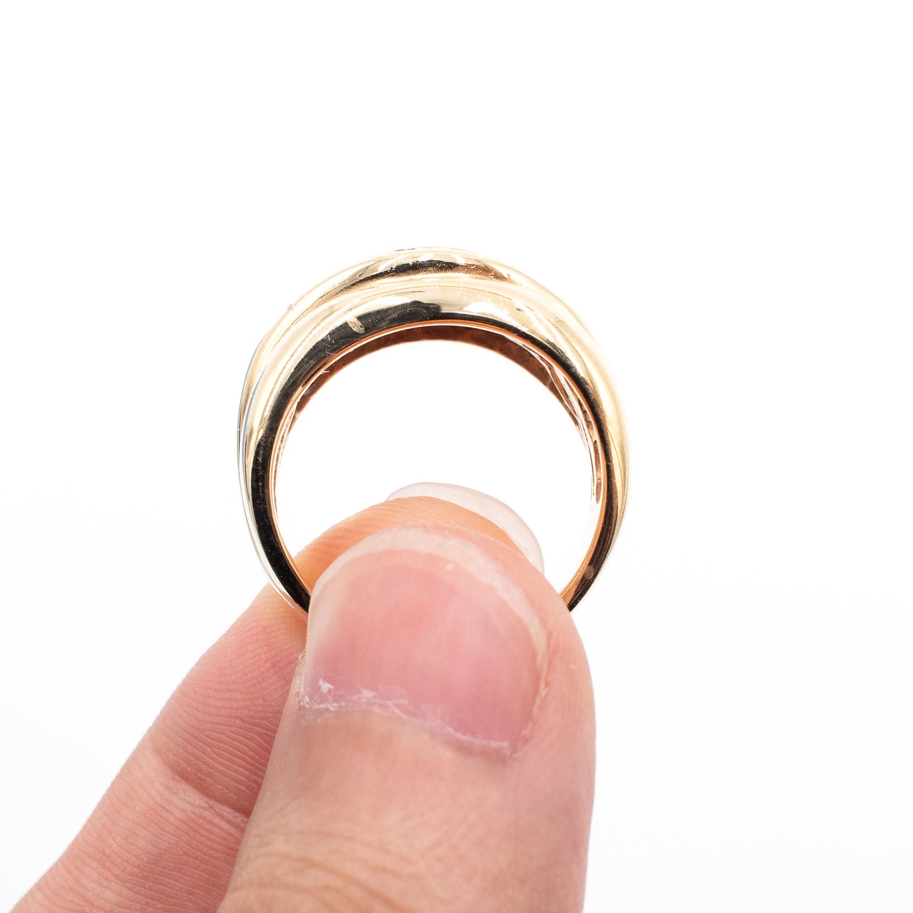 14k Yellow Gold 0.30ctw Baguette Cut Channel Set Wide ring