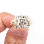 14k Yellow Gold 0.65ctw Princess & Round Cut Diamond Ring