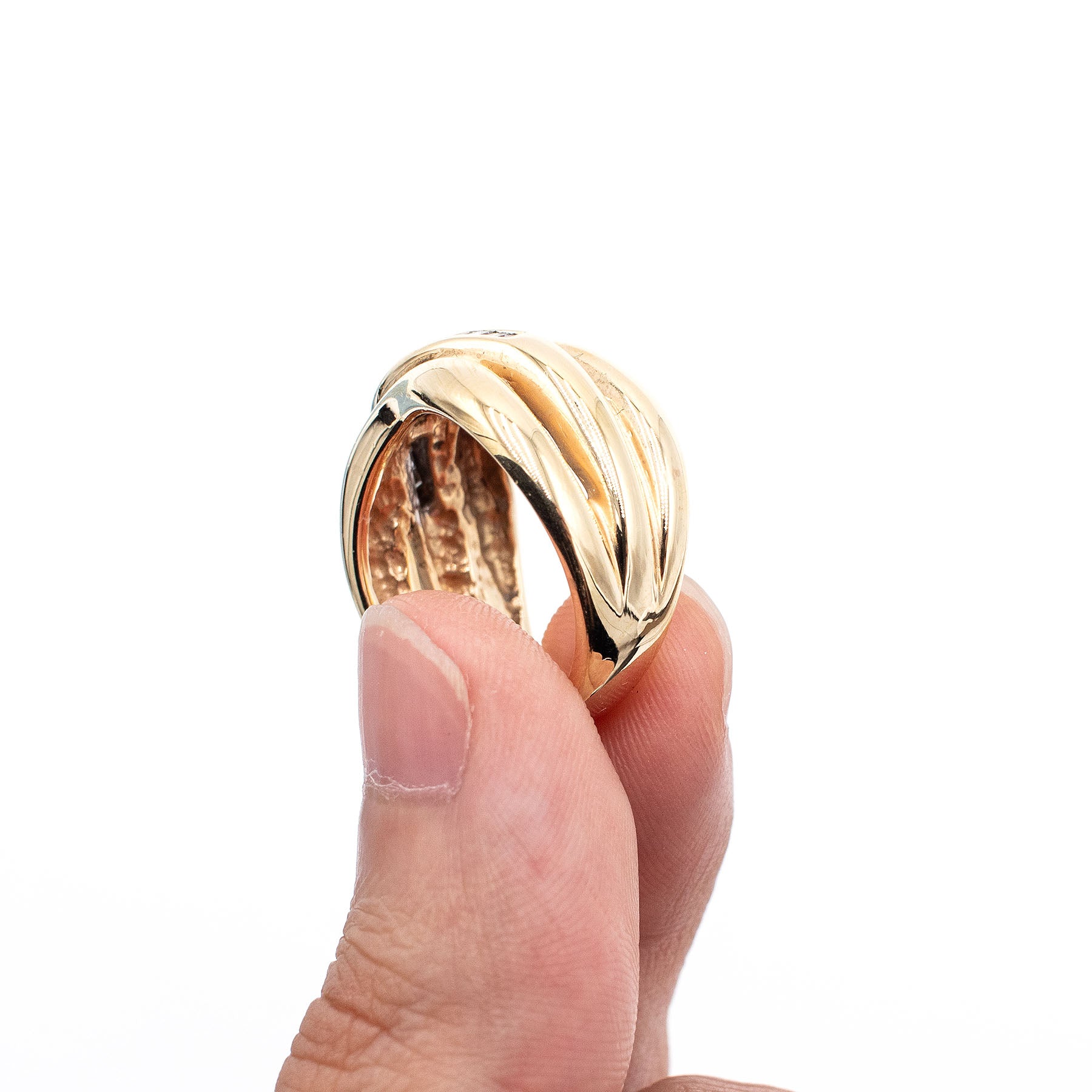 14k Yellow Gold 0.30ctw Baguette Cut Channel Set Wide ring