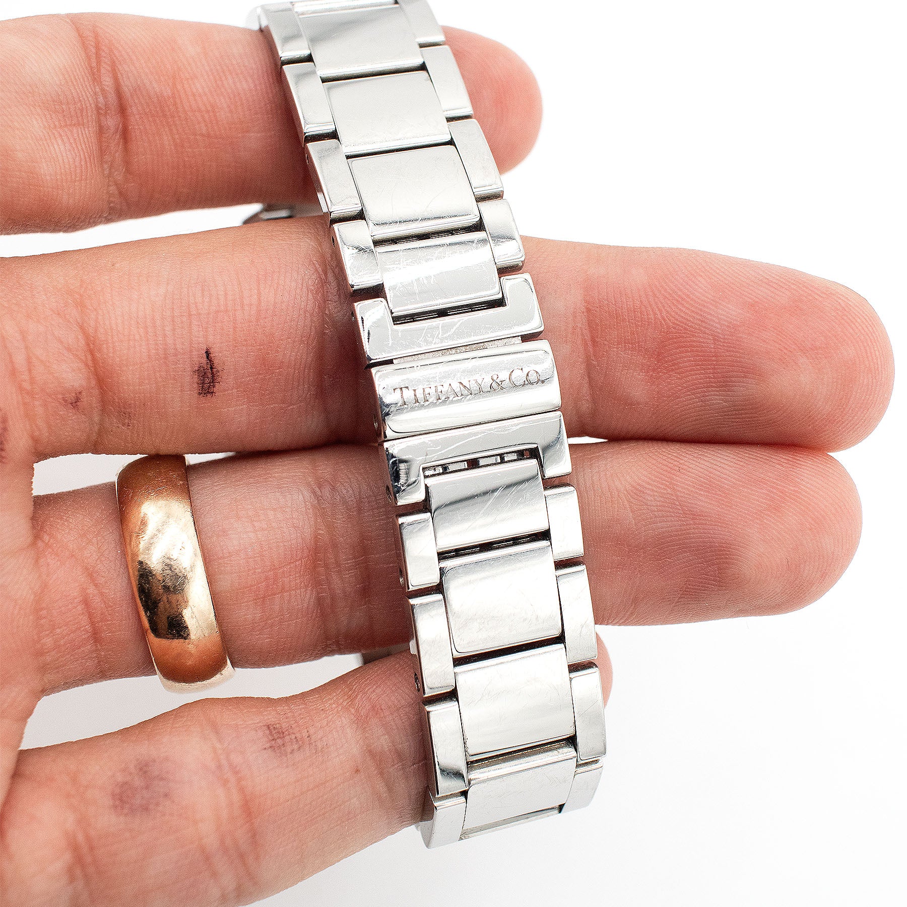 Tiffany & Co. Atlas Stainless Steel Pink Dial Ladies Watch