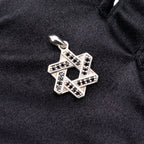 David Yurman Sterling Silver Black Stones Star Of David Pendant