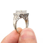 10k White Gold Multi Cut Diamond Pave Ring