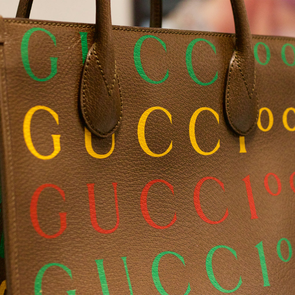 Gucci Cabas Brown Leather Tote Handbag