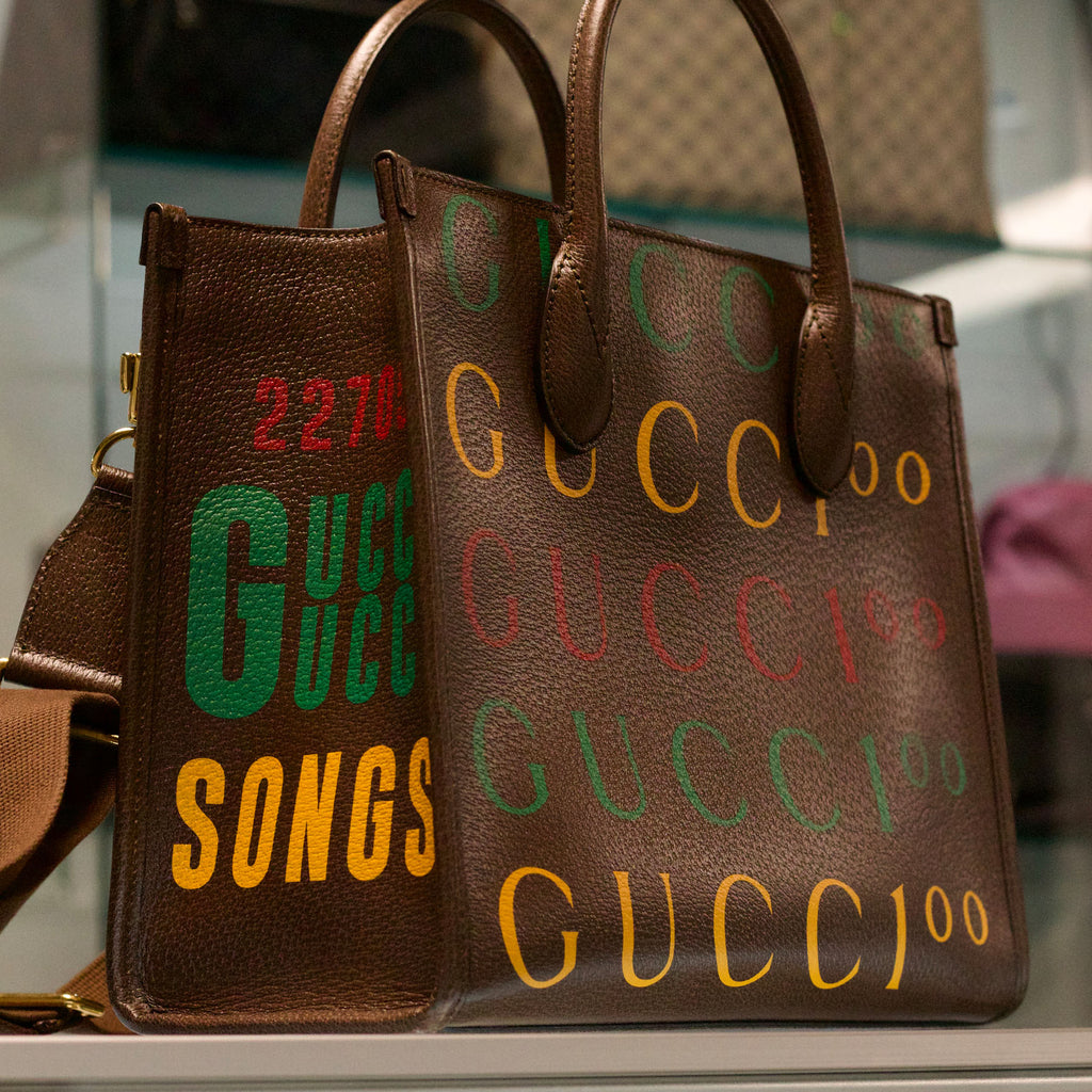 Gucci Cabas Brown Leather Tote Handbag