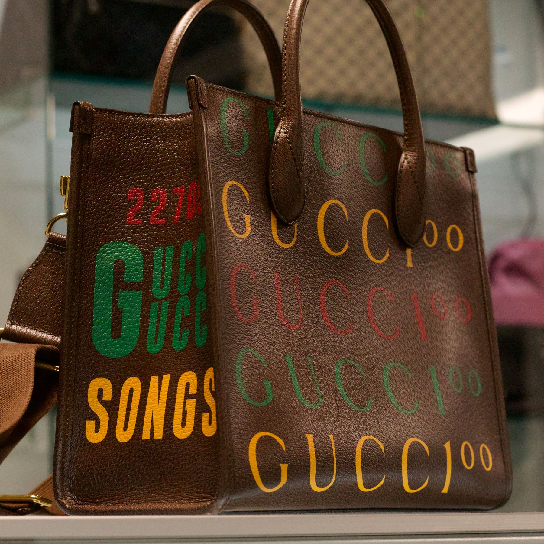 Gucci Cabas Brown Leather Tote Handbag