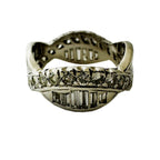 14kt White Gold Diamond Eternity Band Round Brilliant & Baguette Diamond Ring