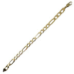 10kt Yellow Gold Solid Figaro Link Men's Bracelet 16.9 Grams