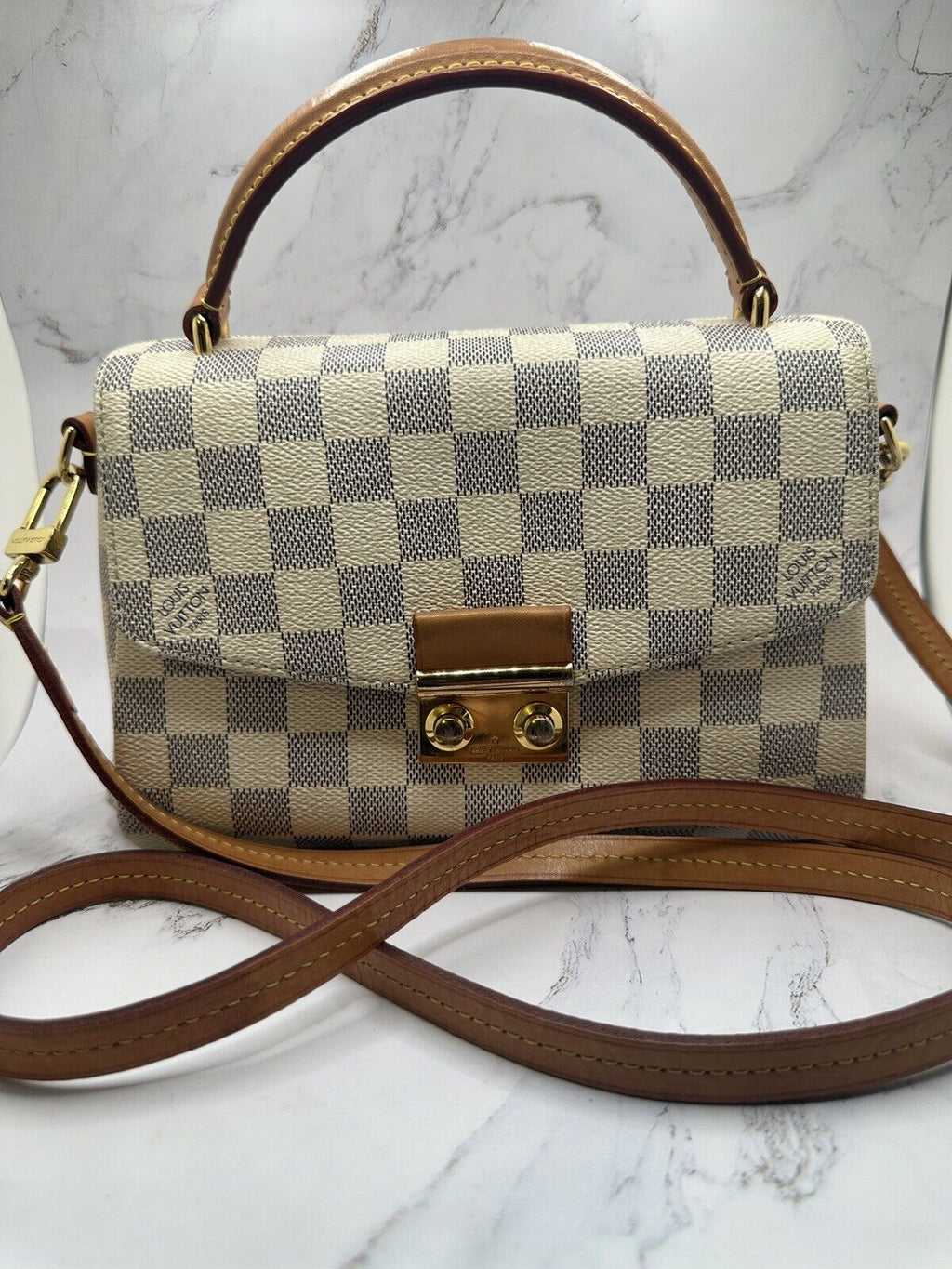 Louis Vuitton Damier Azur Croissete Crossbody Woman’s Handbag
