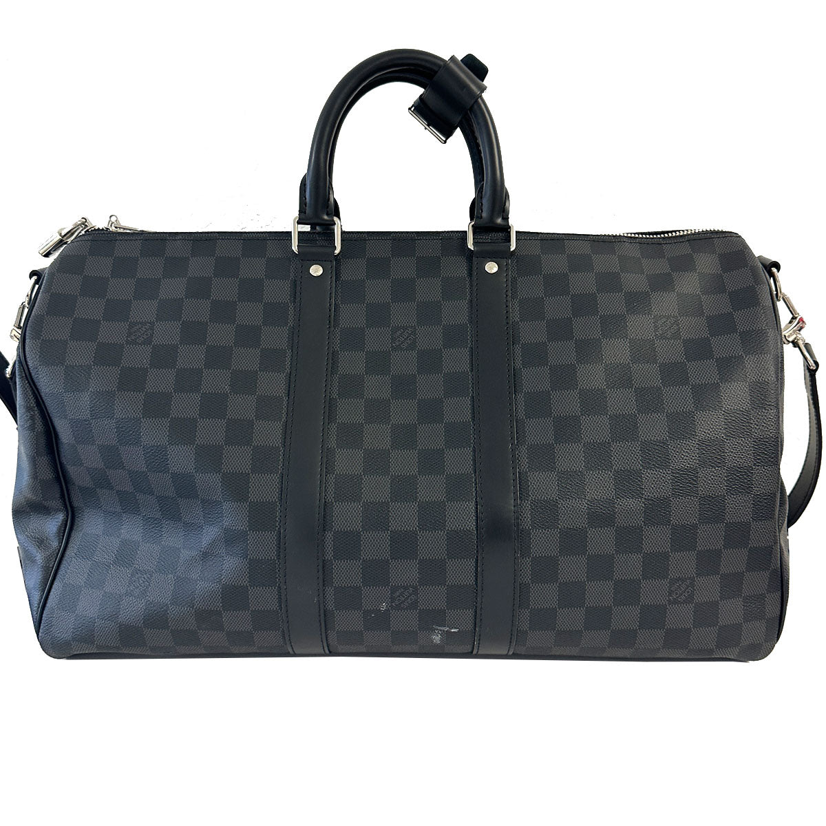 Louis Vuitton Keepall Damier graphite Bandouliere Duffle Black Canvas Bag