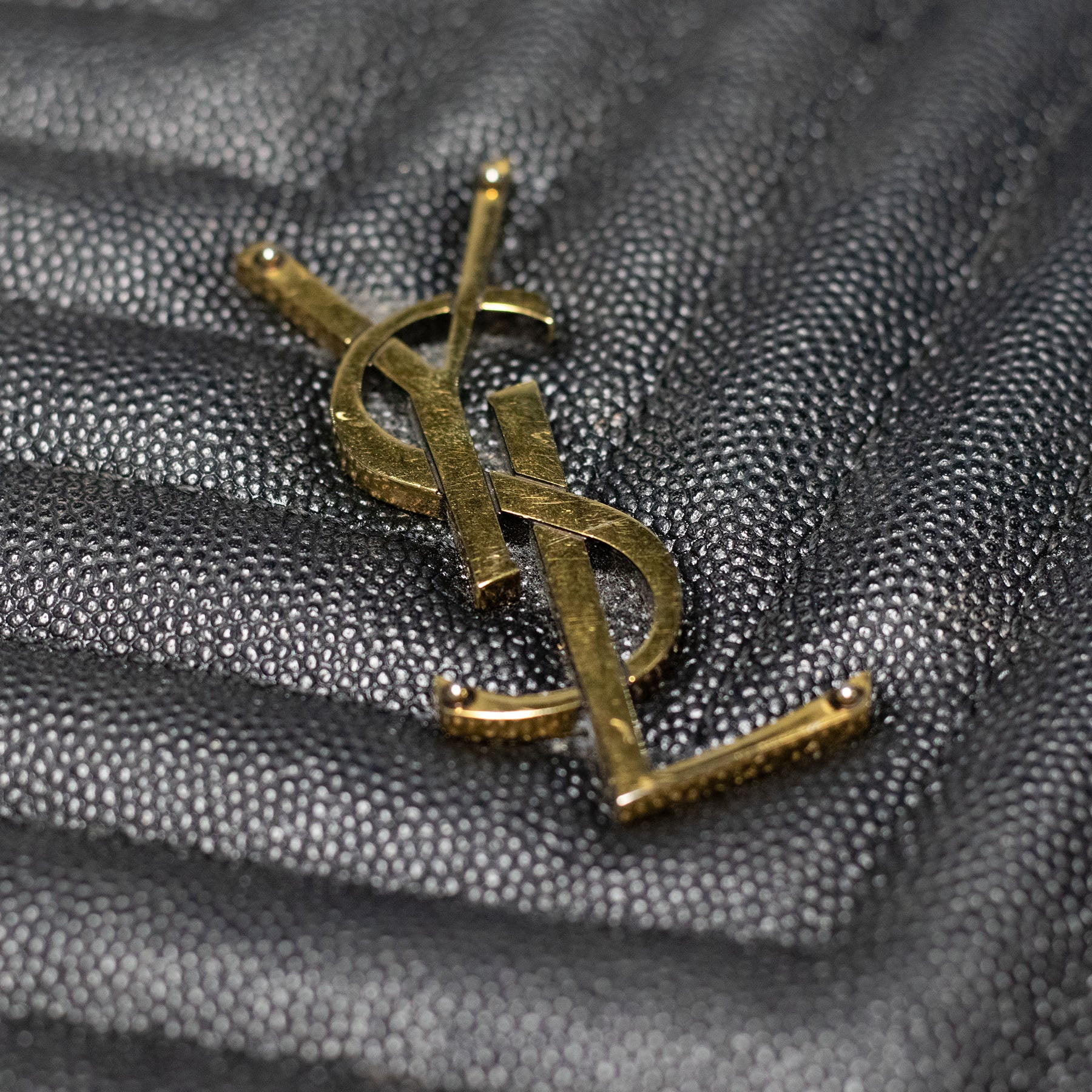 Saint Laurent Vinyle Round Matelasse Chevron Leather Camera Bag