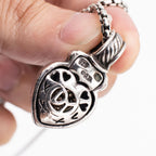 David Yurman Sterling Silver Diamond Heart Pendant Necklace