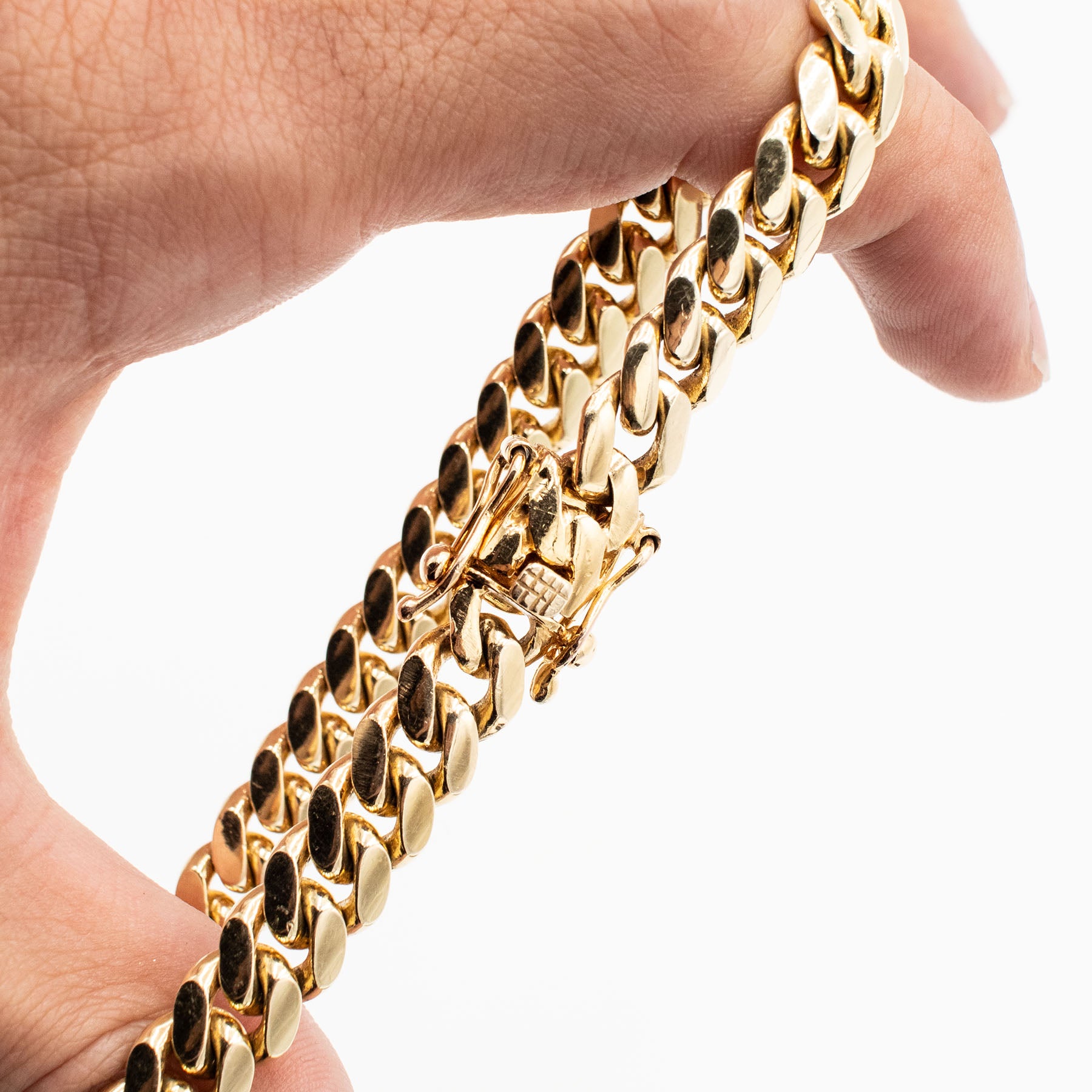 14k Yellow Gold Cuban Link 8 Inch Chain Bracelet