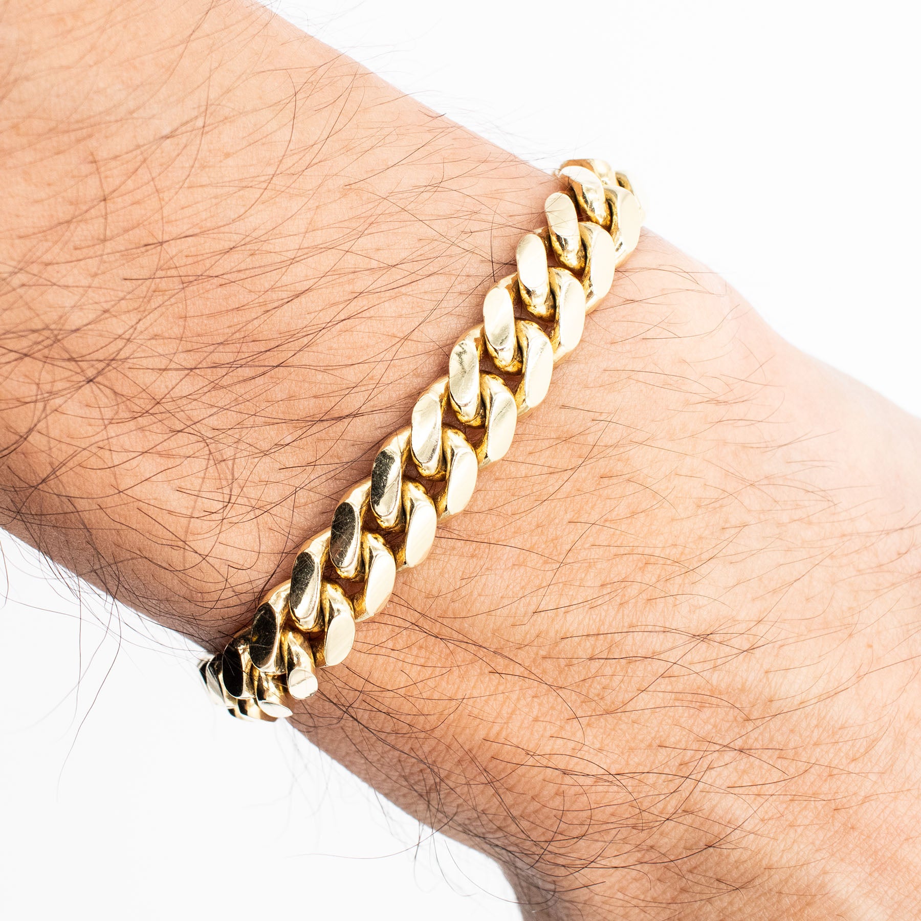 14k Yellow Gold Cuban Link 8 Inch Chain Bracelet