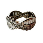 14kt White Gold Diamond Eternity Band Round Brilliant & Baguette Diamond Ring
