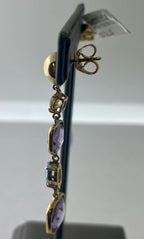 18kt Yellow Gold Amethyst, Blue Topaz And Citrine Drop Earring
