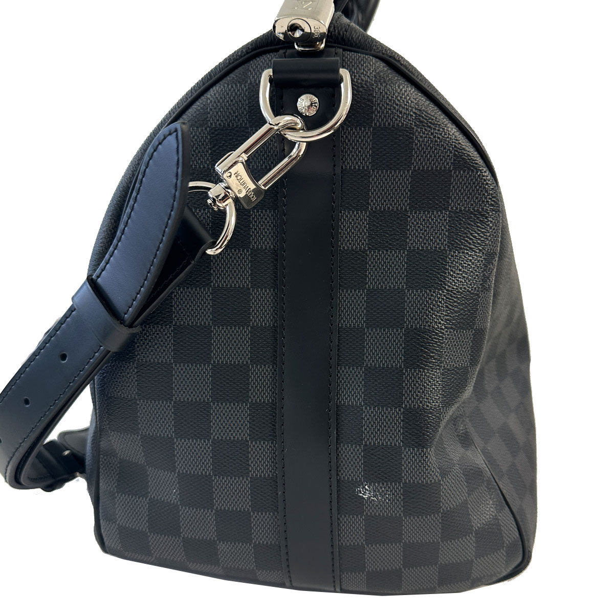 Louis Vuitton Keepall Damier graphite Bandouliere Duffle Black Canvas Bag