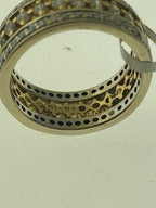 18kt Two Tone Wide Band Diamond Ring