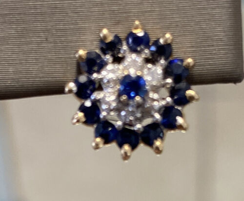 14kt Diamonds And Sapphire Earrings