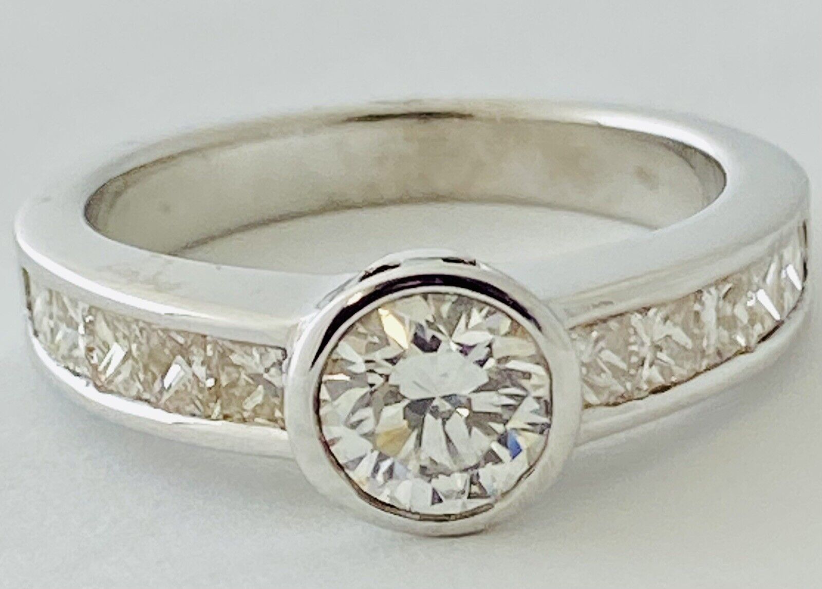 14kt White Gold European Cut Diamond Engagement Ring