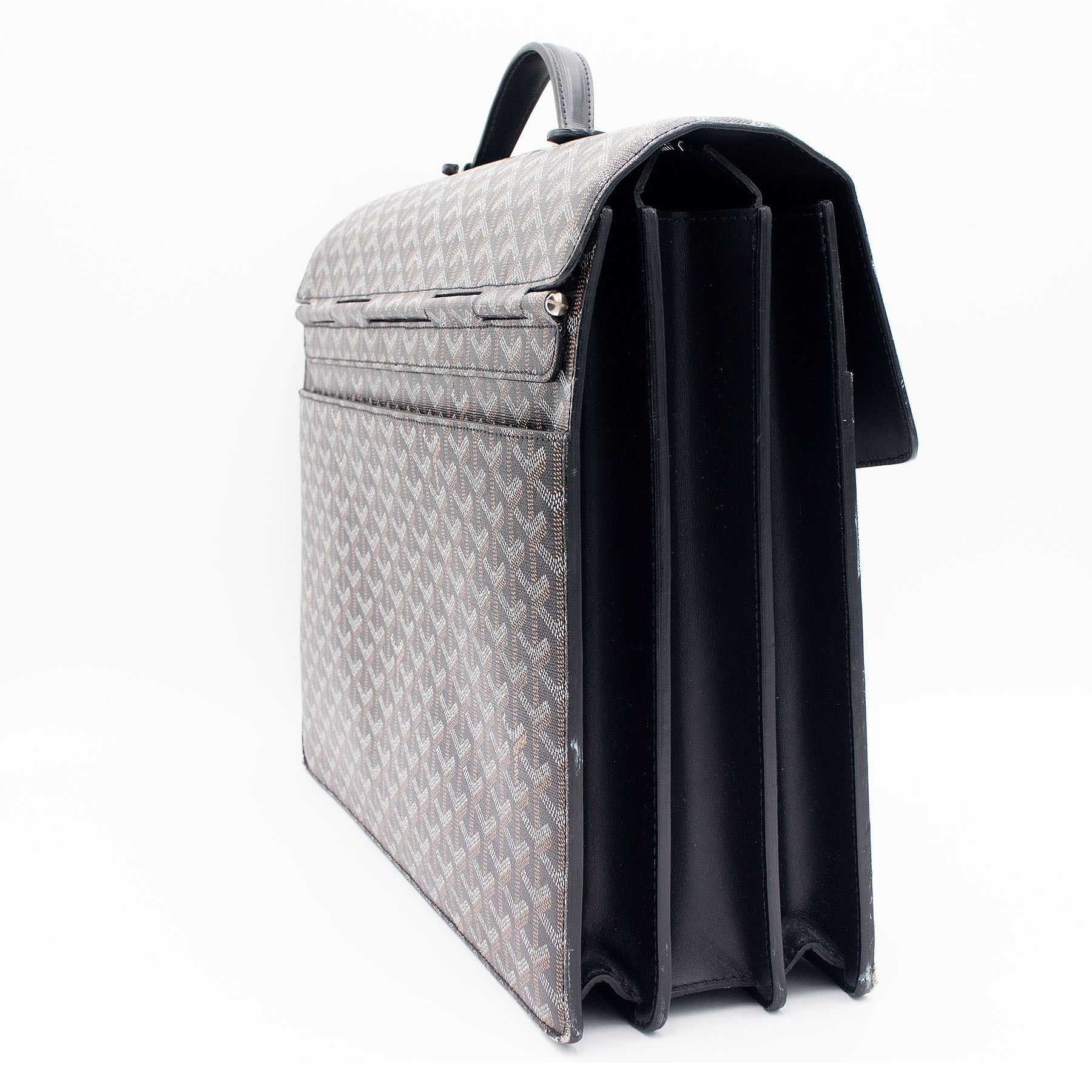 Goyard Black Chypre Deux Soufflets Briefcase Bag