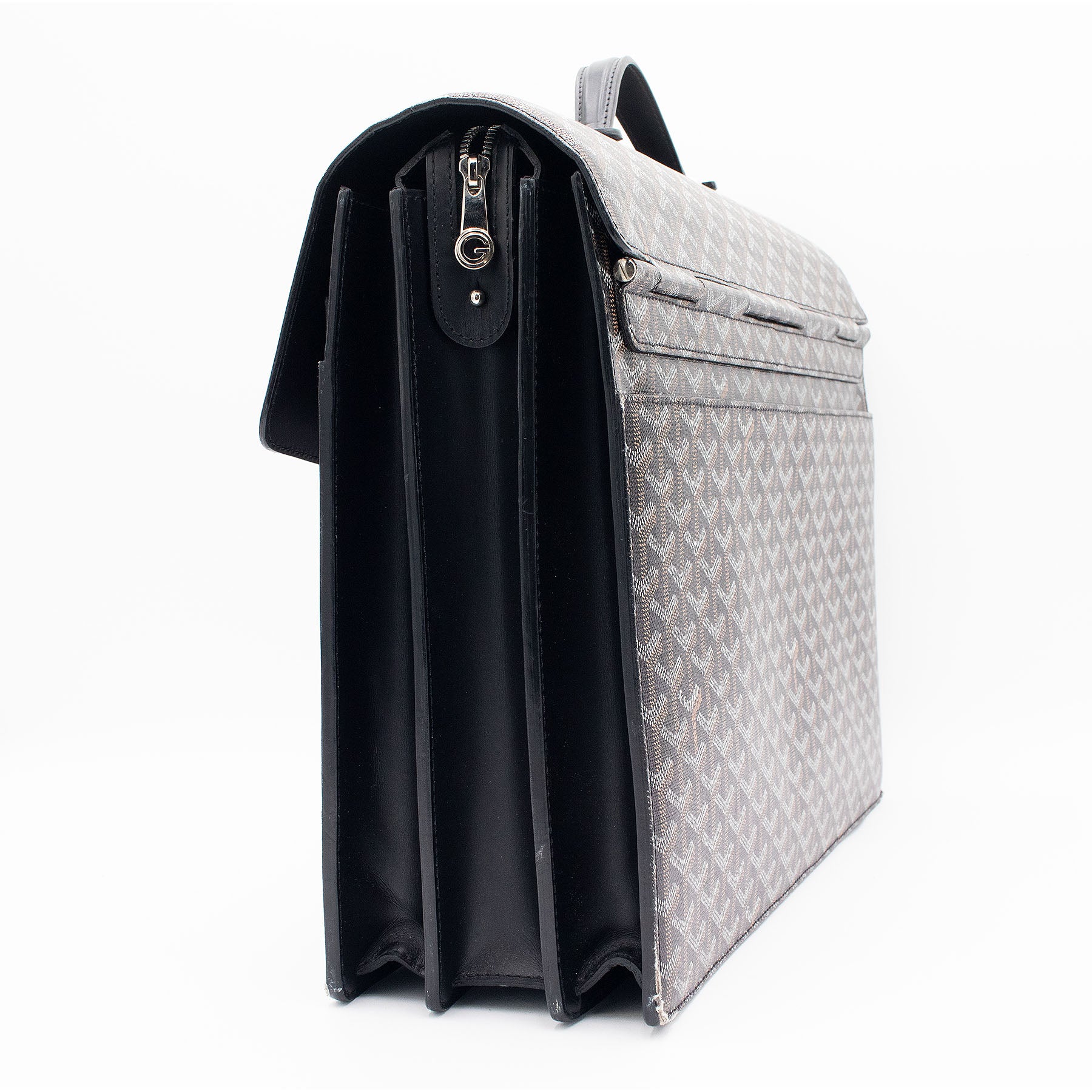 Goyard Black Chypre Deux Soufflets Briefcase Bag