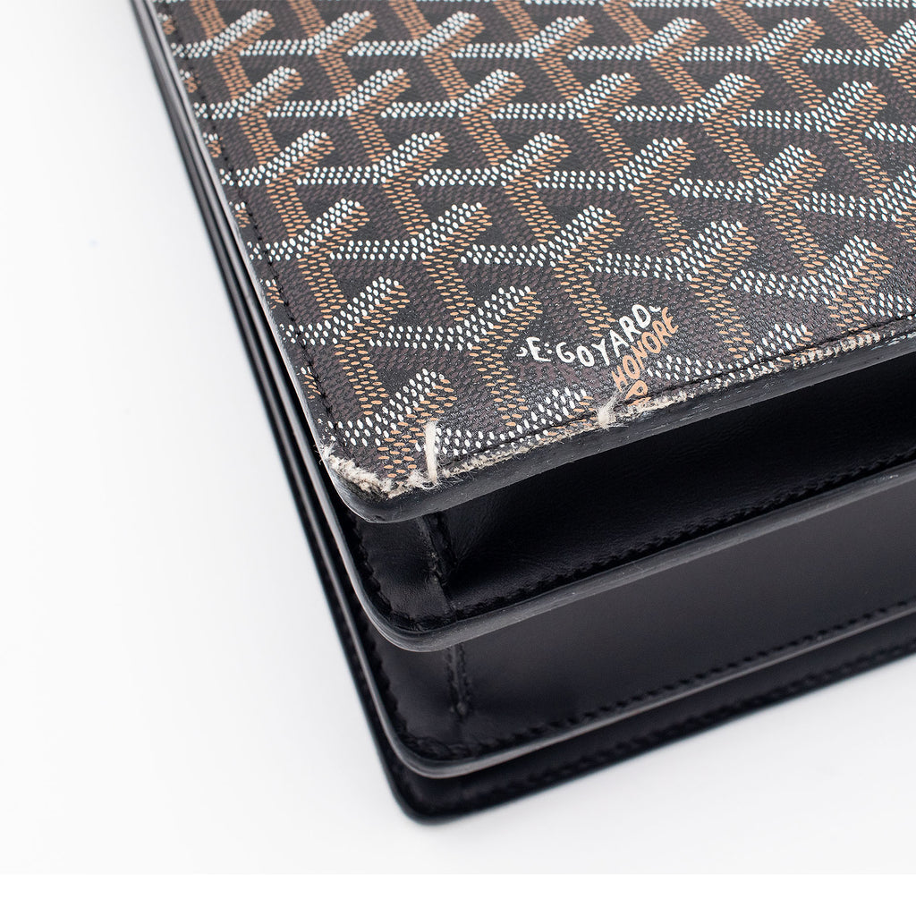 Goyard Black Chypre Deux Soufflets Briefcase Bag