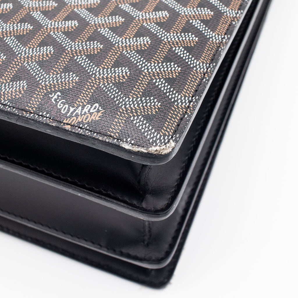 Goyard Black Chypre Deux Soufflets Briefcase Bag