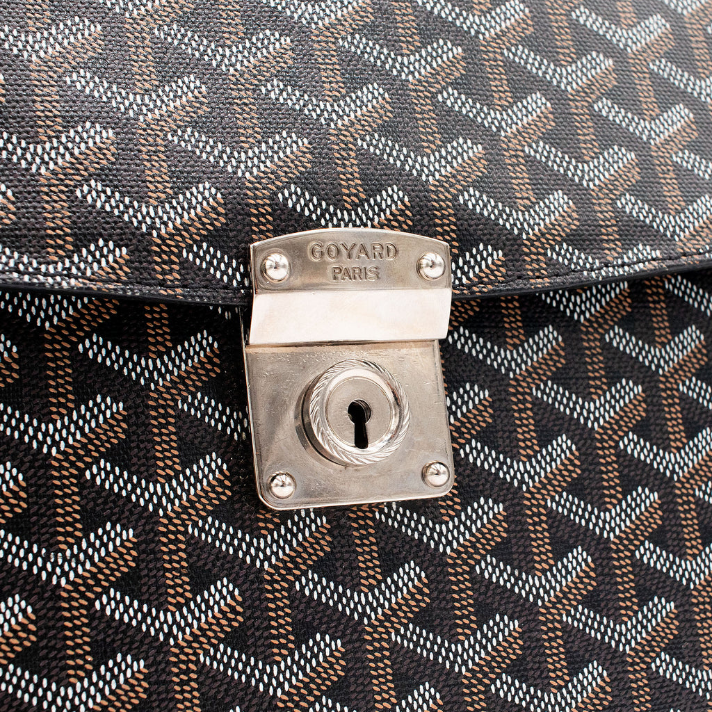 Goyard Black Chypre Deux Soufflets Briefcase Bag