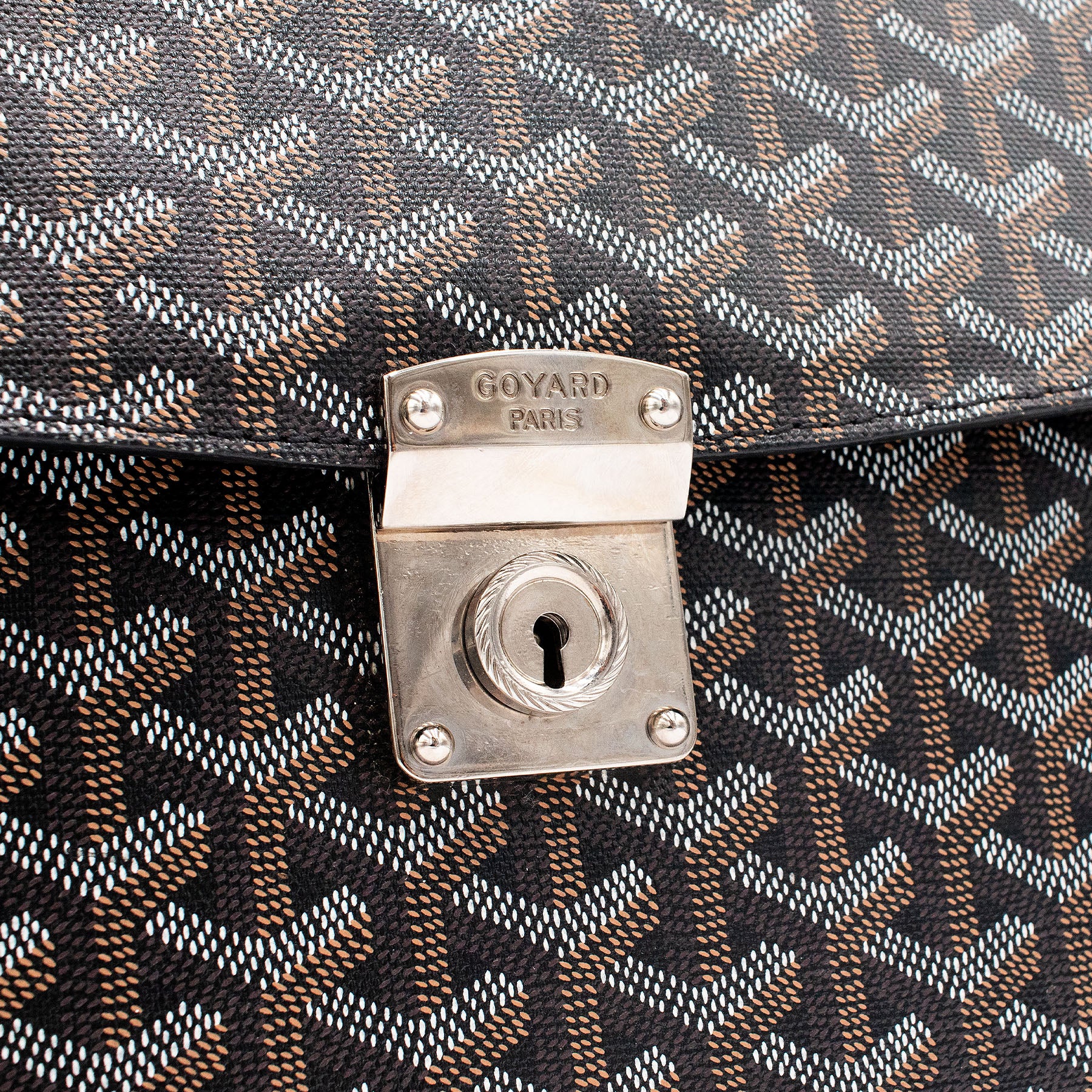 Goyard Black Chypre Deux Soufflets Briefcase Bag