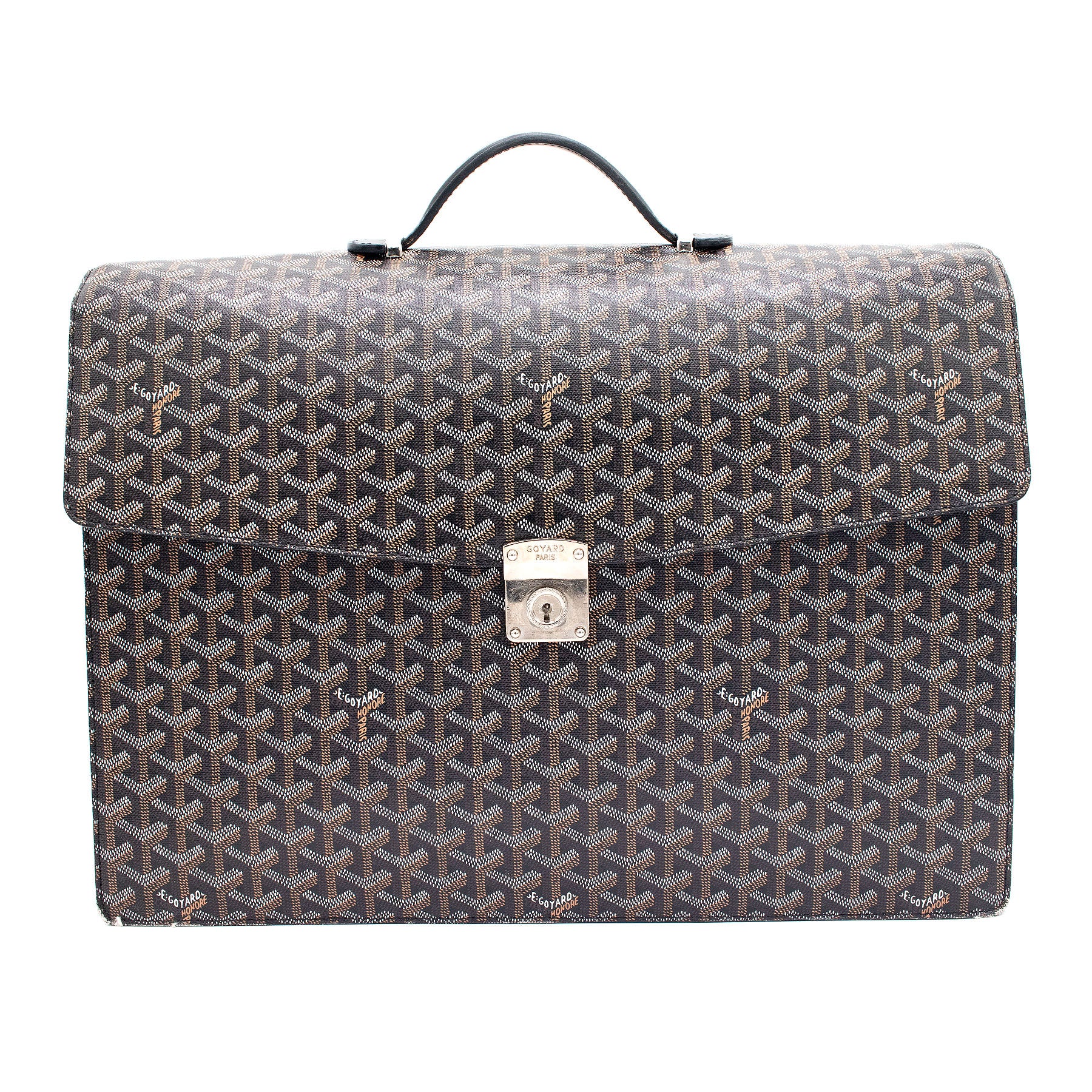 Goyard Black Chypre Deux Soufflets Briefcase Bag