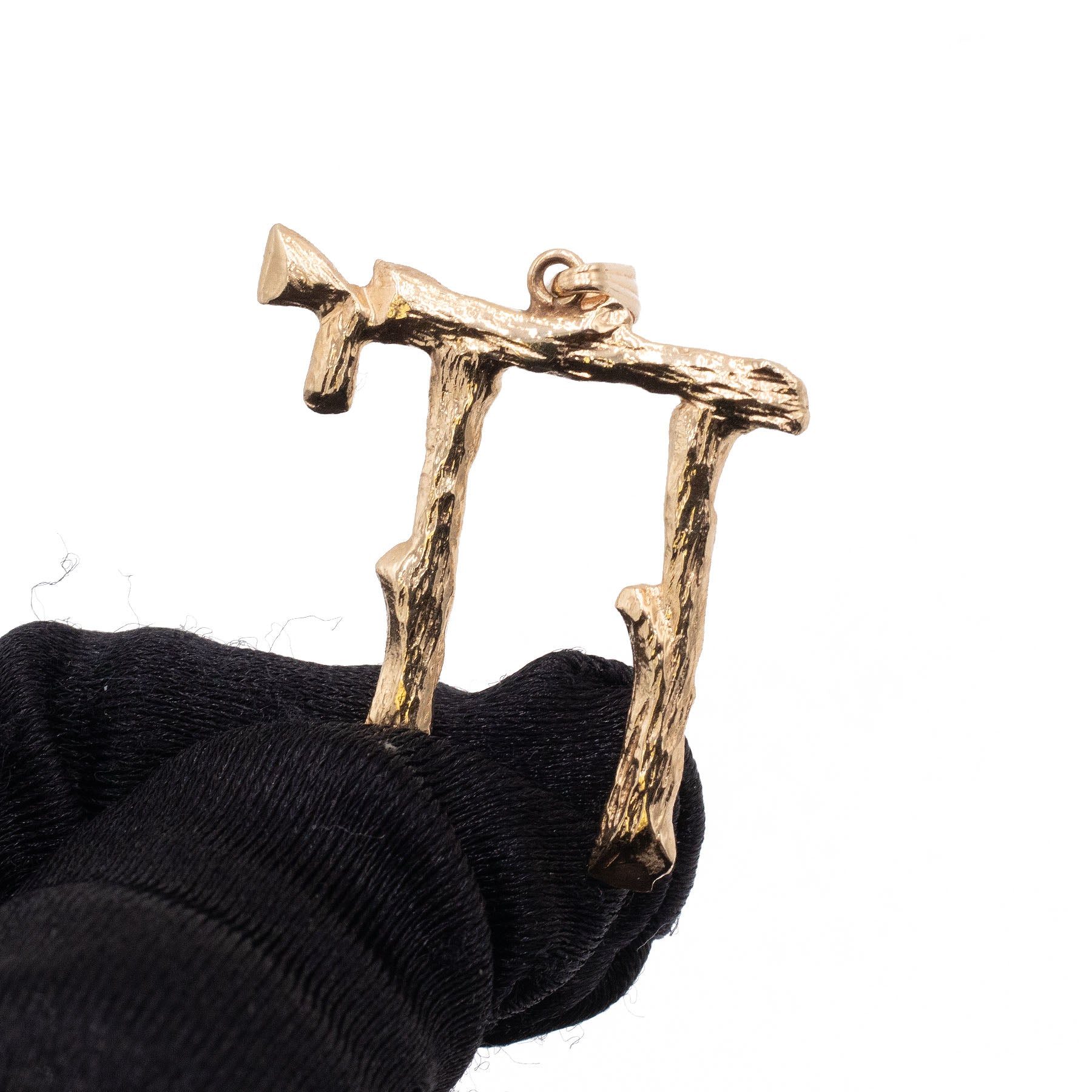 14k Yellow Gold Chi Bamboo Style Pendant