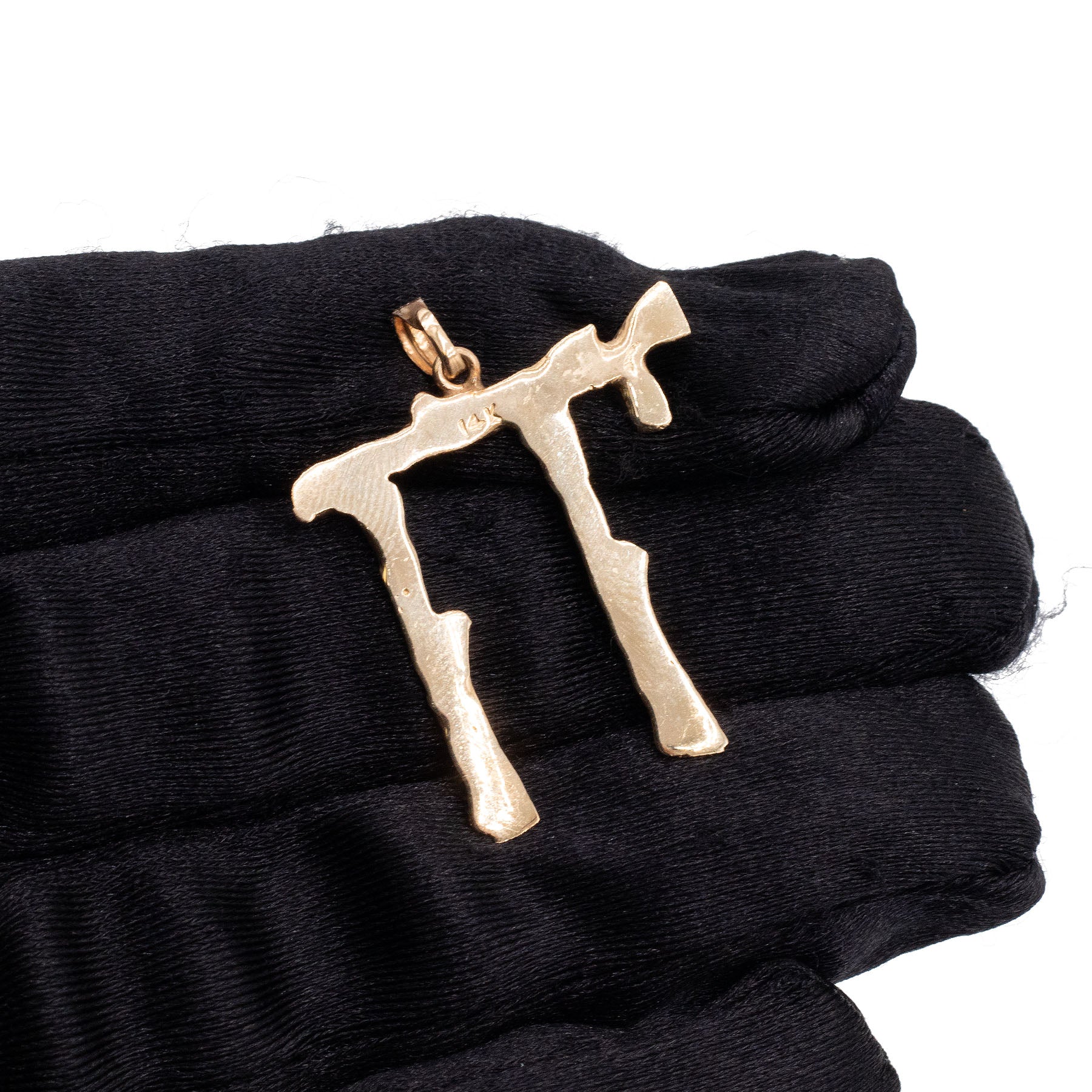 14k Yellow Gold Chi Bamboo Style Pendant