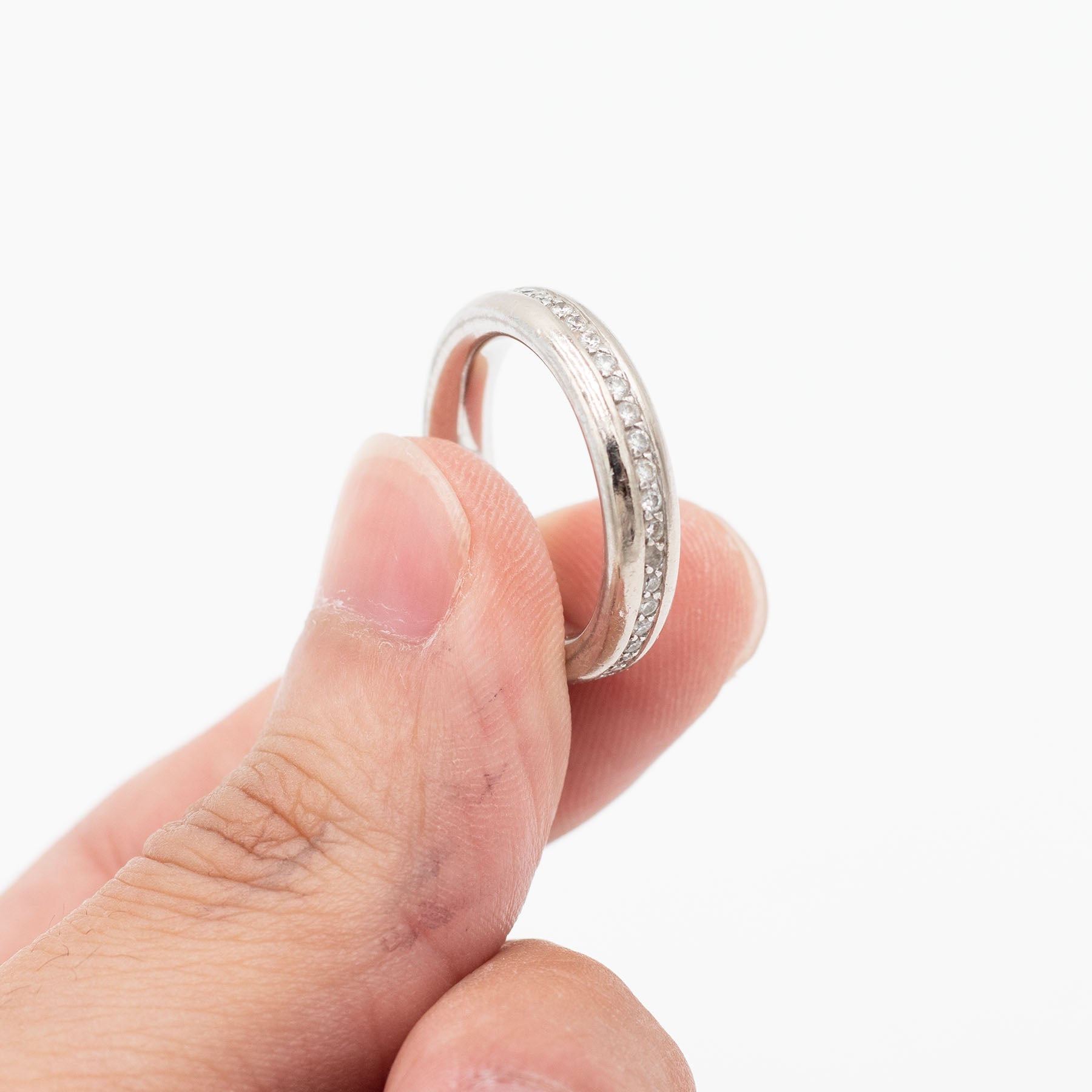 18k White Gold Bezel Set Diamond Eternity Band