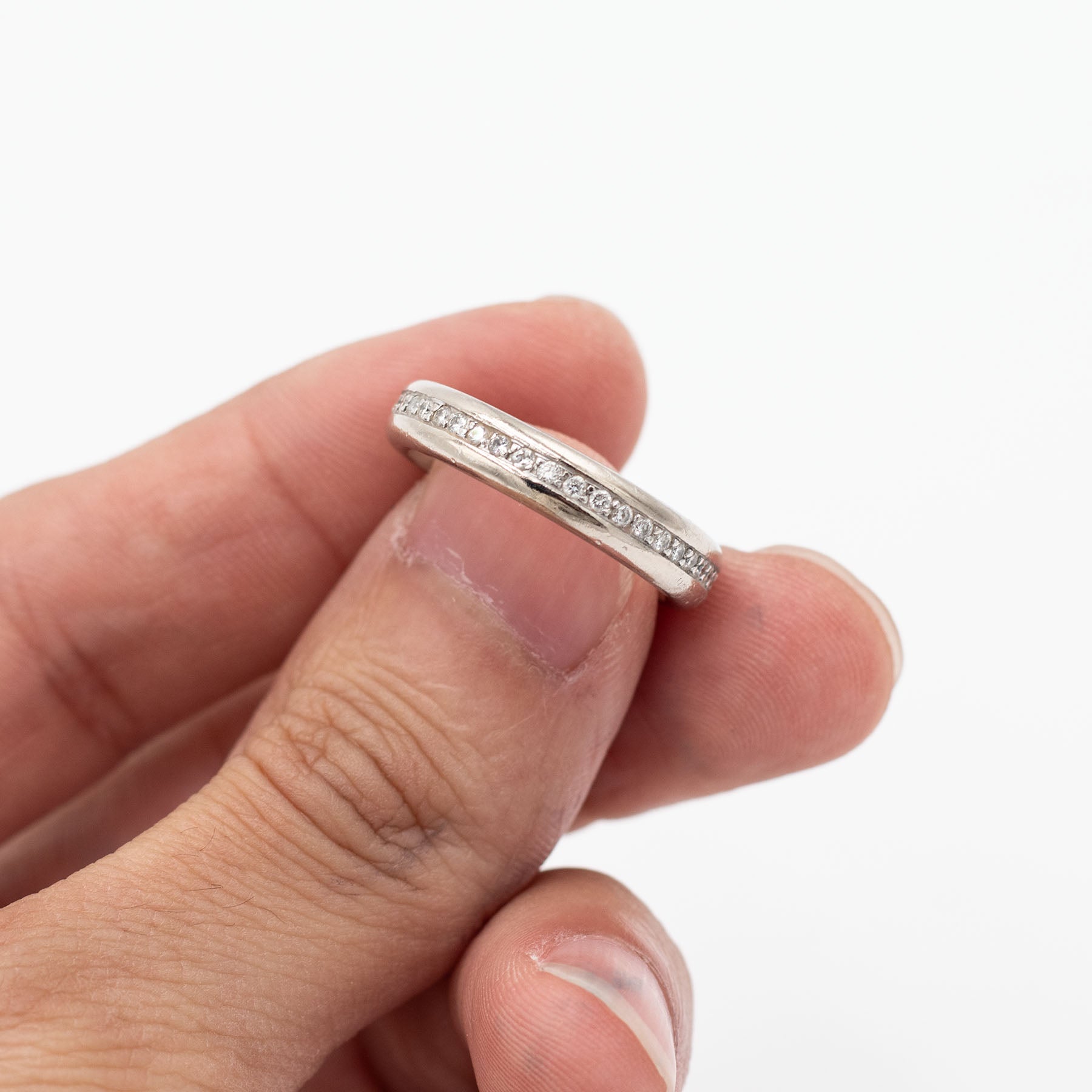 18k White Gold Bezel Set Diamond Eternity Band
