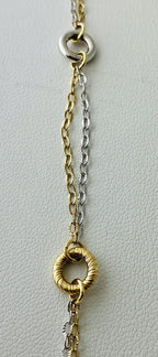 14kt Two Tone Gold Chain With Two Tone Gold Circle Stations