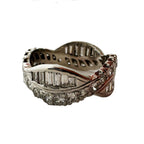 14kt White Gold Diamond Eternity Band Round Brilliant & Baguette Diamond Ring