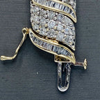 10kt Yellow Gold , Round and Baguette Diamond Station Bracelet