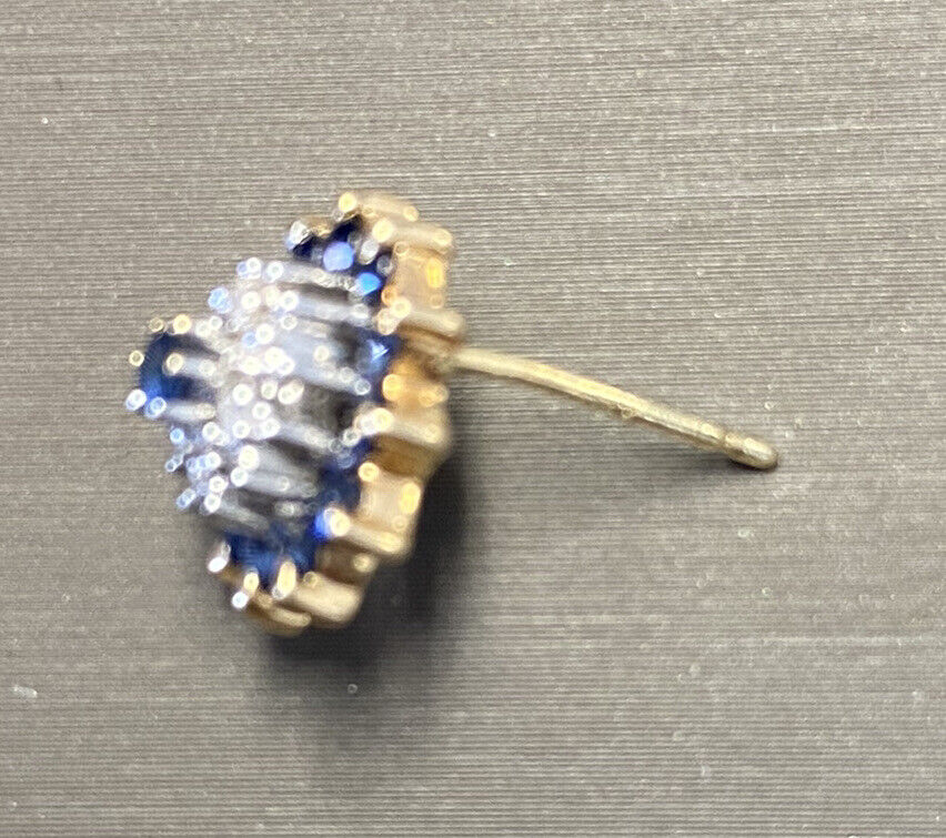 14kt Diamonds And Sapphire Earrings