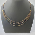 18kt Yellow Gold Necklace With Bezel Set Diamonds