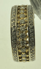 18kt Two Tone Wide Band Diamond Ring