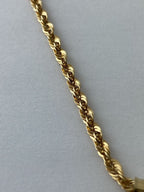 10kt Yellow Gold Rope Chain with Oval Moses Pendent