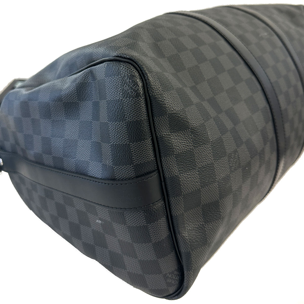 Louis Vuitton Keepall Damier graphite Bandouliere Duffle Black Canvas Bag
